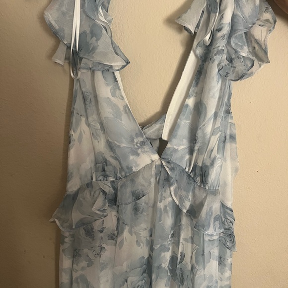 Aqua Ruffle Maxi Dress - Picture 2 of 3